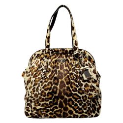 ☆☆ PRADA プラダ Cavallino Bauletto Bag レオパード ショルダーバッグ レディース ゴールド金具 Bランク