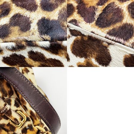  PRADA プラダ Cavallino Bauletto Bag レオパード ショルダーバッグ レディース ゴールド金具