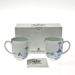 ☆☆ ROYAL COPENHAGEN ロイヤル・コペンハーゲン ブルーパルメッテ ペア マグカップ  Aランク