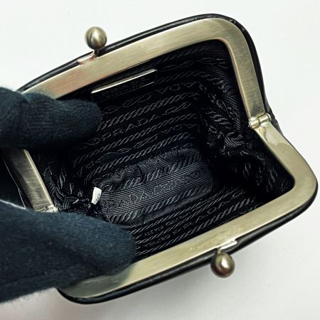  PRADA プラダ がま口財布 1M0923 ブラック レディース シルバー金具 ギャランティカード・布袋有
