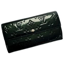 ☆☆ LOUIS VUITTON ルイヴィトン ヴェルニ ポルトフォイユ・サラ ブルーニュイ 長財布 レディース ゴールド金具 Cランク