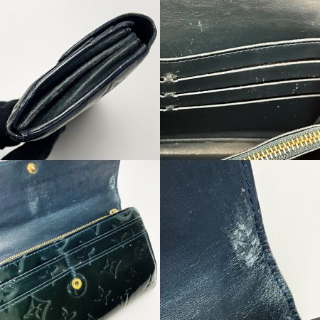  LOUIS VUITTON ルイヴィトン ヴェルニ ポルトフォイユ・サラ ブルーニュイ 長財布 レディース ゴールド金具