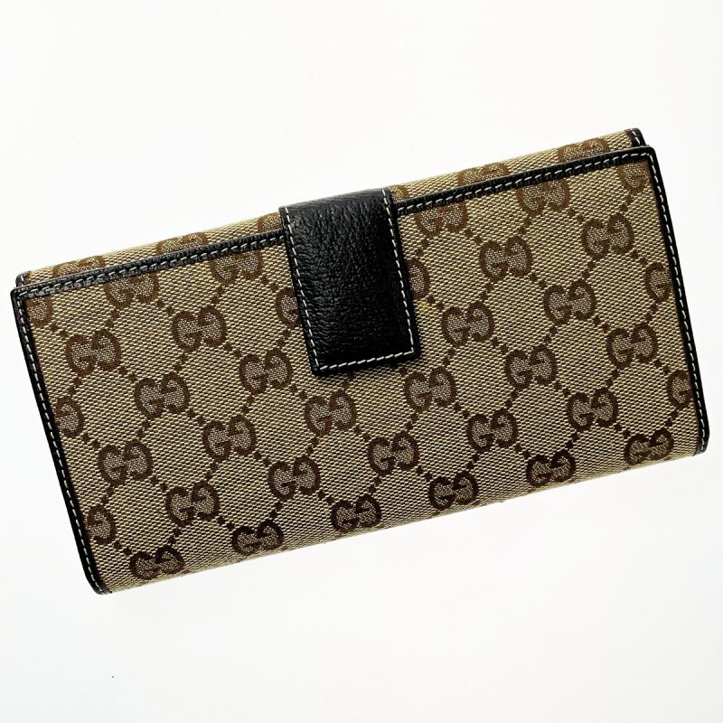 中古】 GUCCI グッチ GG リボン ウォレット 167464 ベージュ 長財布