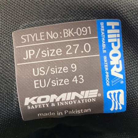  KOMINE ウォータープルーフマイクロファイバーライディングスニーカー 05-091 ネイビー SIZE 27cm メンズ