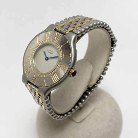  Cartier カルティエ マスト21 ヴァンティアン アイボリー クォーツ レディース 腕時計