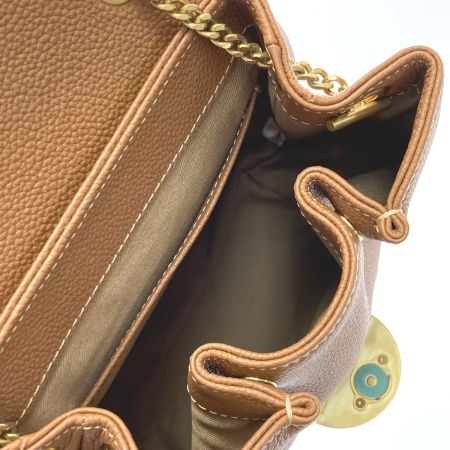  POLE'NE チェーンショルダーバッグ Numero un mini カーフレザー ブラウン