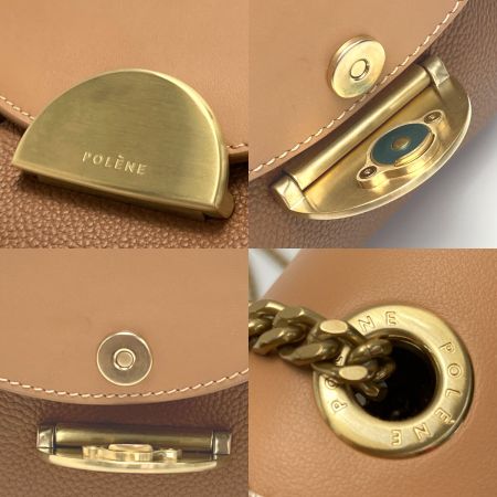  POLE'NE チェーンショルダーバッグ Numero un mini カーフレザー ブラウン