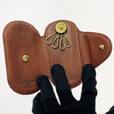  LOUIS VUITTON ルイヴィトン モノグラム ミュルティクレ・ロンPM M60115 ブラウン キーケース 4連 ユニセックス