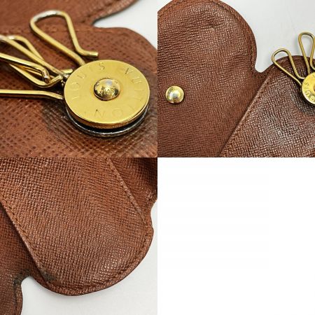  LOUIS VUITTON ルイヴィトン モノグラム ミュルティクレ・ロンPM M60115 ブラウン キーケース 4連 ユニセックス