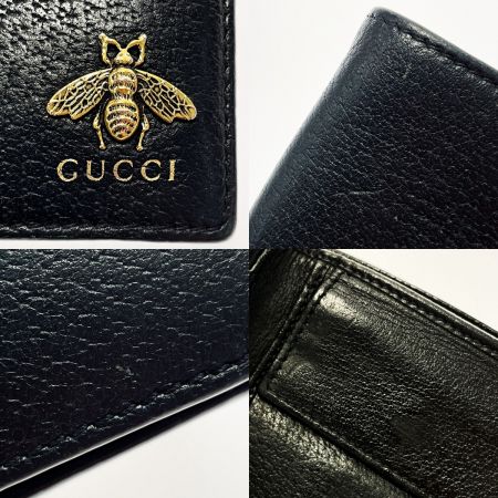  GUCCI グッチ アニマリエ ビー 522915 ブラック 2つ折り財布 メンズ ゴールド金具