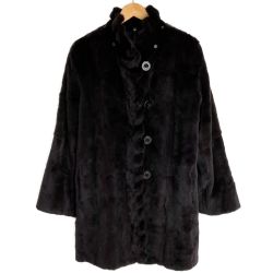 ☆☆ balmain バルマン ミンク コート 毛皮 サイズ L レディース SW075-85HG ブラック×パープル Bランク