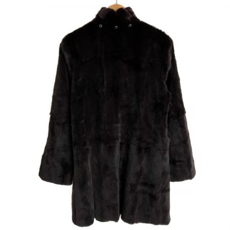  balmain バルマン ミンク コート 毛皮 サイズ L レディース SW075-85HG ブラック×パープル