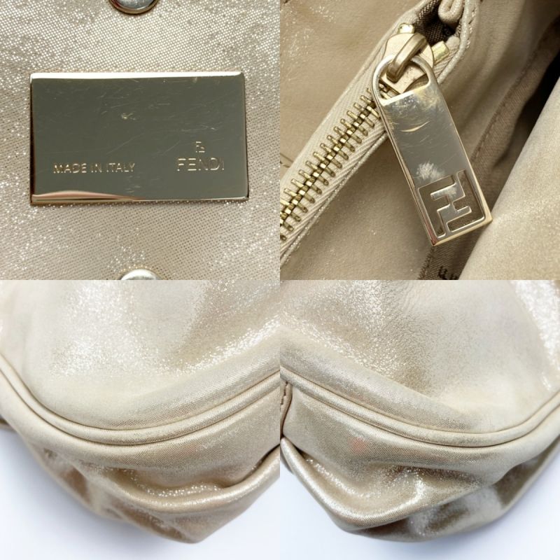 中古】 FENDI フェンディ ミアチェーン ハンドバッグ シャンパン ...