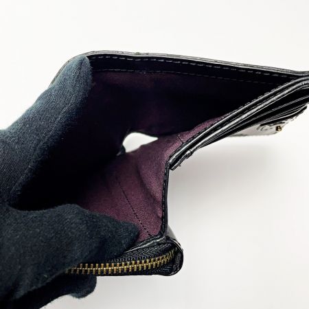  Vivienne Westwood ヴィヴィアン・ウエストウッド エンボスオールオーバーオーブパターン ブラック 2つ折り財布 レザー レディース