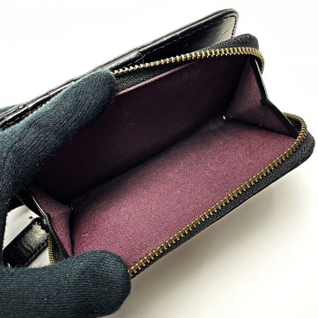  Vivienne Westwood ヴィヴィアン・ウエストウッド エンボスオールオーバーオーブパターン ブラック 2つ折り財布 レザー レディース