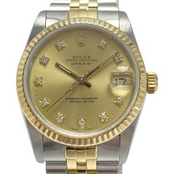 ☆☆ ROLEX ロレックス ロレックス デイトジャスト 10Pダイヤ Ref.68273G10P SN:8506414 シャンパンゴールド 自動巻き ボーイズ 腕時計 Bランク