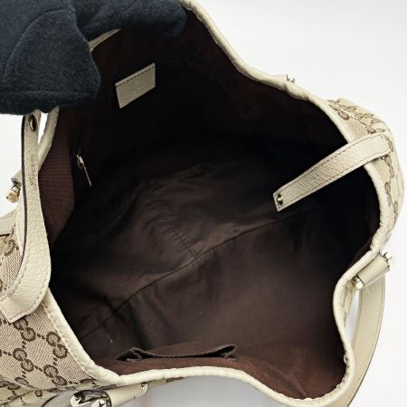  GUCCI グッチ GGキャンバス 130736 ベージュ トートバッグ レディース ゴールド金具 布袋有