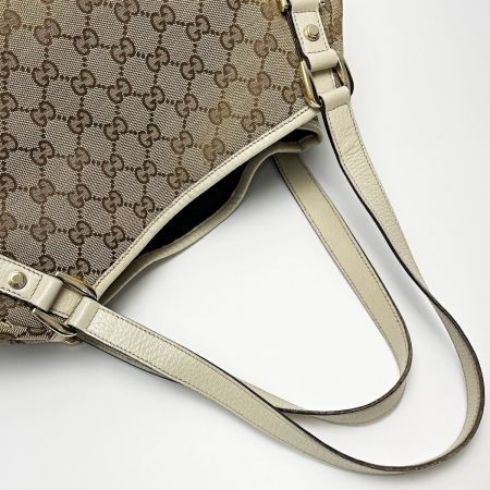  GUCCI グッチ GGキャンバス 130736 ベージュ トートバッグ レディース ゴールド金具 布袋有