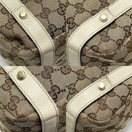  GUCCI グッチ GGキャンバス 130736 ベージュ トートバッグ レディース ゴールド金具 布袋有