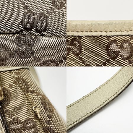  GUCCI グッチ GGキャンバス 130736 ベージュ トートバッグ レディース ゴールド金具 布袋有
