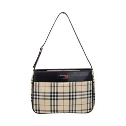 ☆☆ BURBERRY バーバリー ノバチェック ワンショルダーバッグ ベージュ キャンバス×レザー Bランク