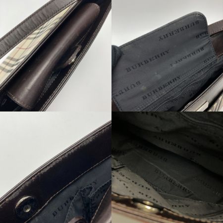  BURBERRY バーバリー ノバチェック ワンショルダーバッグ ベージュ キャンバス×レザー