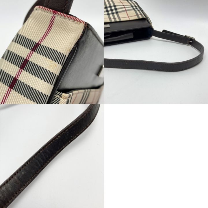 BURBERRY バーバリー ノバチェック ワンショルダーバッグ ベージュ キャンバス×レザー｜中古｜なんでもリサイクルビッグバン