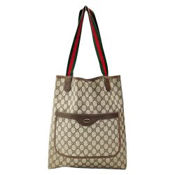 ☆☆ GUCCI グッチ Accessory Collection 39.02.003 ブラウン系 ショルダートートバッグ PVC×レザー レディース Cランク