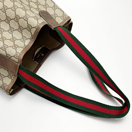  GUCCI グッチ Accessory Collection 39.02.003 ブラウン系 ショルダートートバッグ PVC×レザー レディース