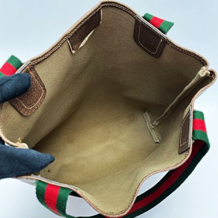  GUCCI グッチ Accessory Collection 39.02.003 ブラウン系 ショルダートートバッグ PVC×レザー レディース