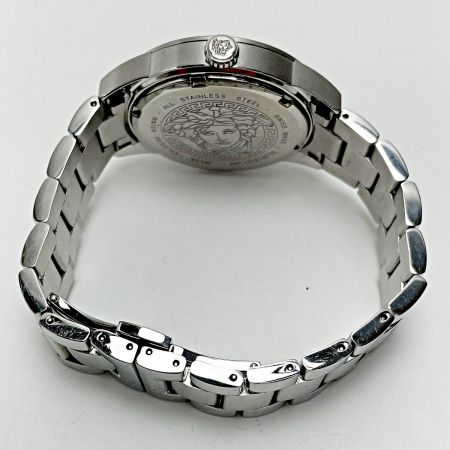  VERSACE ベルサーチ クォーツ P6F シルバー×ブラック ステンレススチール メンズ 腕時計