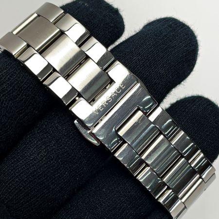  VERSACE ベルサーチ クォーツ P6F シルバー×ブラック ステンレススチール メンズ 腕時計