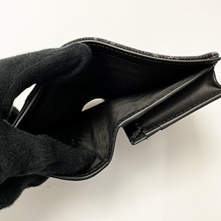  GUCCI グッチ ダブルG 658610 ブラック 2つ折り財布 GGデニム レディース シルバー金具