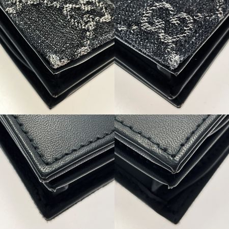  GUCCI グッチ ダブルG 658610 ブラック 2つ折り財布 GGデニム レディース シルバー金具