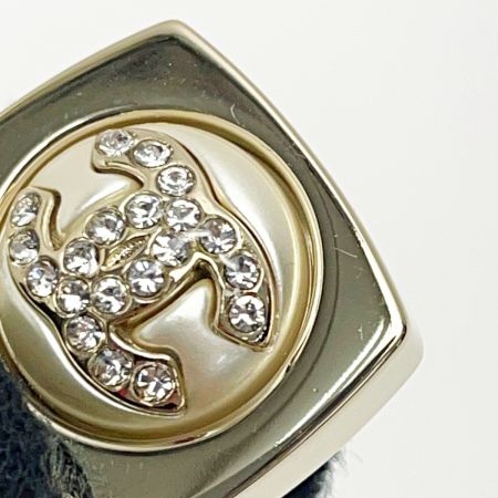  CHANEL シャネル ココマーク ABA746 シャンパンゴールド ピアス スクエア ラインストーン フェイクパール GP アクセサリー