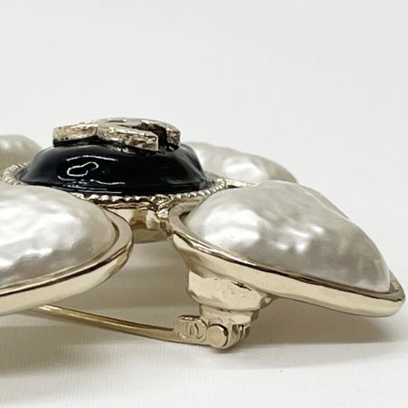  CHANEL シャネル ハート ブローチ ココマーク フェイクパール AB7517 ゴールド×ホワイト×ブラック