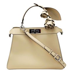 ☆☆ FENDI フェンディ ピーカブー I See U ROSE ベージュ 2WAYバッグ レディース シルバー金具 Aランク
