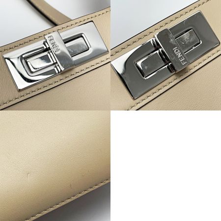  FENDI フェンディ ピーカブー I See U ROSE ベージュ 2WAYバッグ レディース シルバー金具