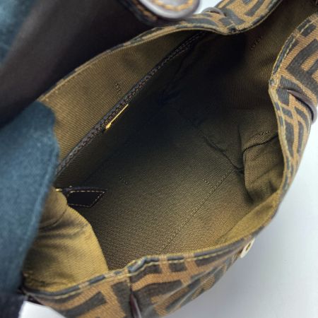  FENDI フェンディ ズッカ柄 ハンドバッグ 4 1524/0 9 ブラウン キャンバス×レザー ワンショルダー 布袋有