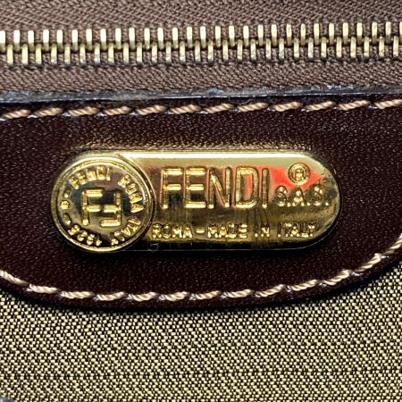  FENDI フェンディ ズッカ柄 ハンドバッグ 4 1524/0 9 ブラウン キャンバス×レザー ワンショルダー 布袋有