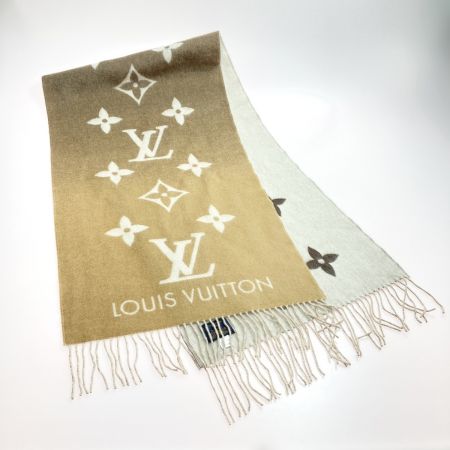  LOUIS VUITTON ルイヴィトン モノグラム マフラー・レイキャビック グラディエント M73675 ベージュ×ブラウン ストール カシミヤ
