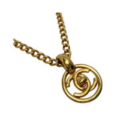  CHANEL シャネル ココマーク ラウンド ターンロック ネックレス 97P ゴールド GP Bランク