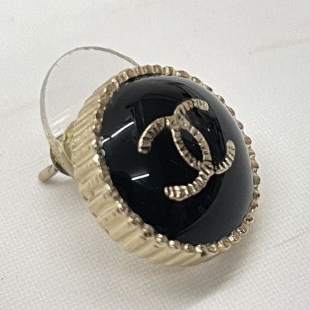  CHANEL シャネル ピアス メタル レジン ココマーク A95896 ブラック×ゴールド