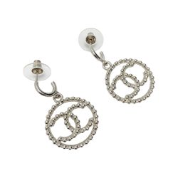 ☆☆ CHANEL シャネル ココマーク ラウンド スイングピアス C22C SV GP Bランク