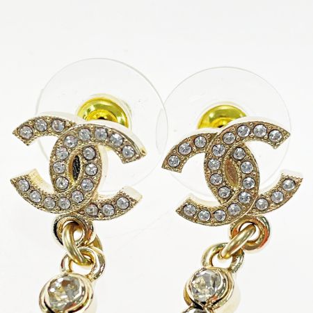  CHANEL シャネル パフューム ボトル スイングピアス ゴールド系 ココマーク GP ラインストーン フェイクパール レディース