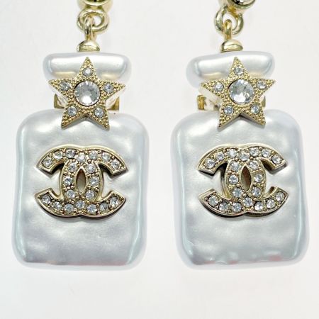  CHANEL シャネル パフューム ボトル スイングピアス ゴールド系 ココマーク GP ラインストーン フェイクパール レディース