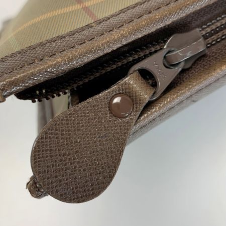  Burberrys バーバリーズ チェック柄 キャンバス×レザー オリーブ セカンドバッグ クラッチバッグ