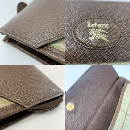  Burberrys バーバリーズ チェック柄 キャンバス×レザー オリーブ セカンドバッグ クラッチバッグ