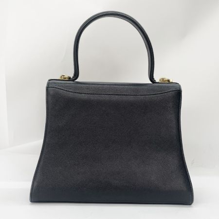  GIVENCHY ジバンシー 2WAYハンドバッグ SACS A MAIN サークルロゴ ストラップ付 オールド・ジバンシィ  ブラック