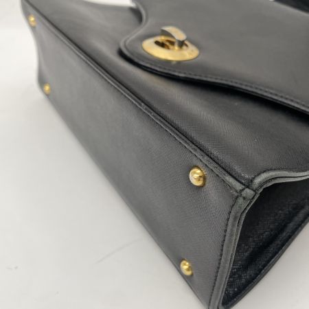  GIVENCHY ジバンシー 2WAYハンドバッグ SACS A MAIN サークルロゴ ストラップ付 オールド・ジバンシィ  ブラック